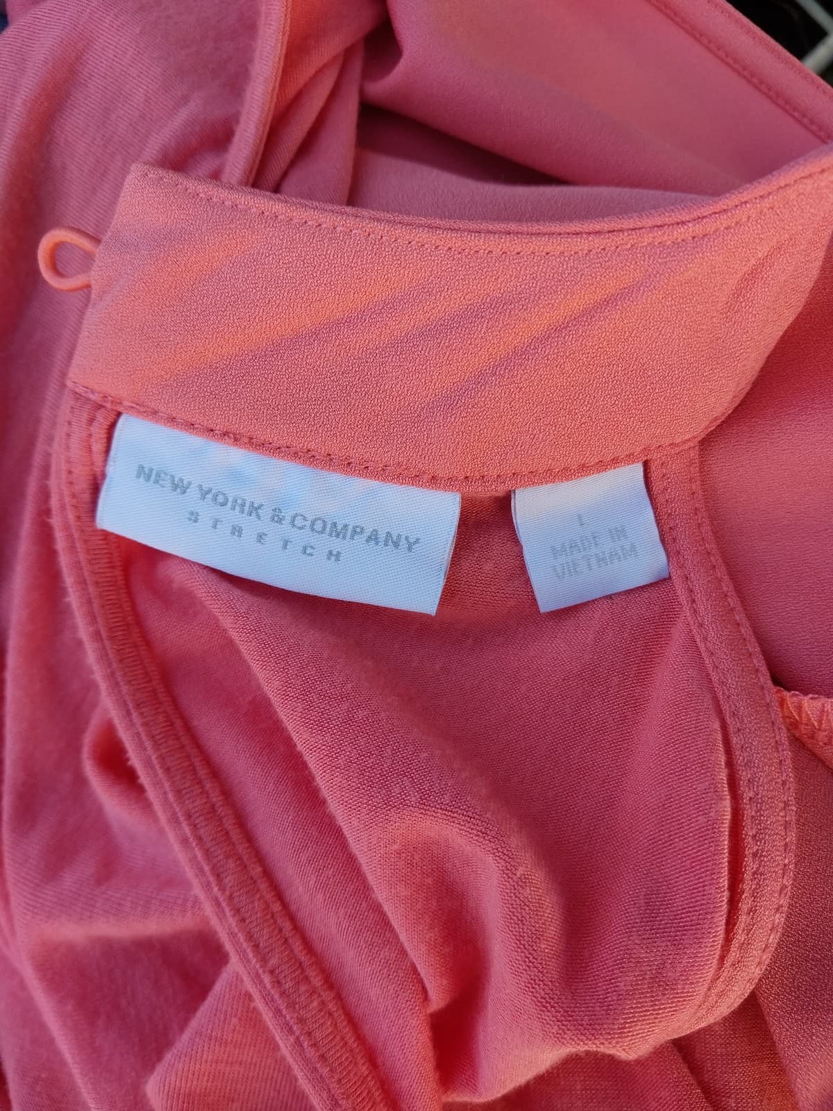 New York & Company Coral Sleeveless Dress With Pockets Size Large - Thumbnail 4