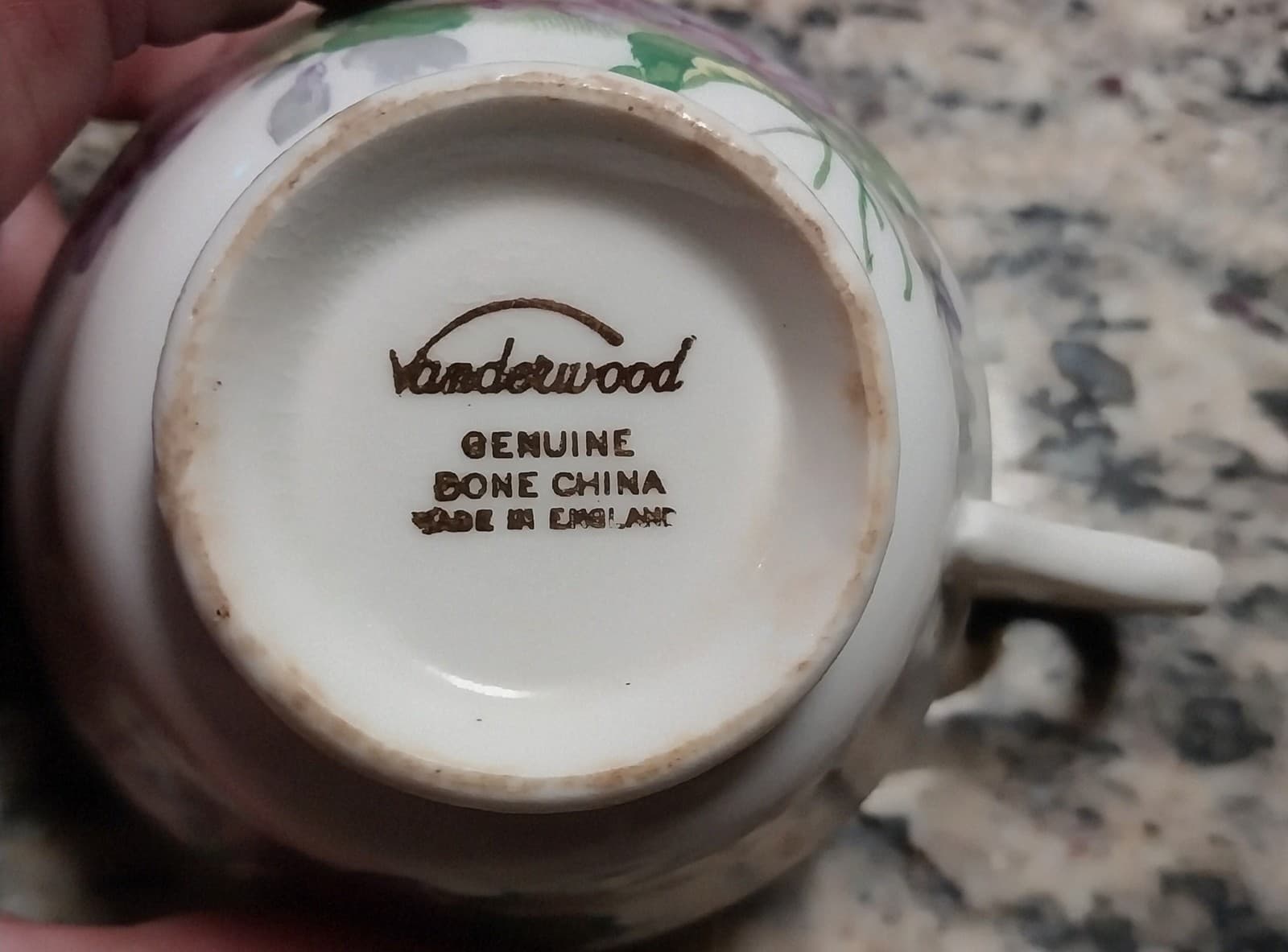 Vanderwood Genuine Bone China Tea Cup. 2" Height 4" Diameter - Thumbnail 4