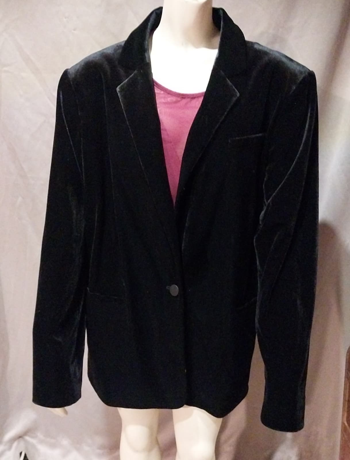 Calvin Klein Velvet Blazer Jacket Womens Plus Size 24W - Image 1