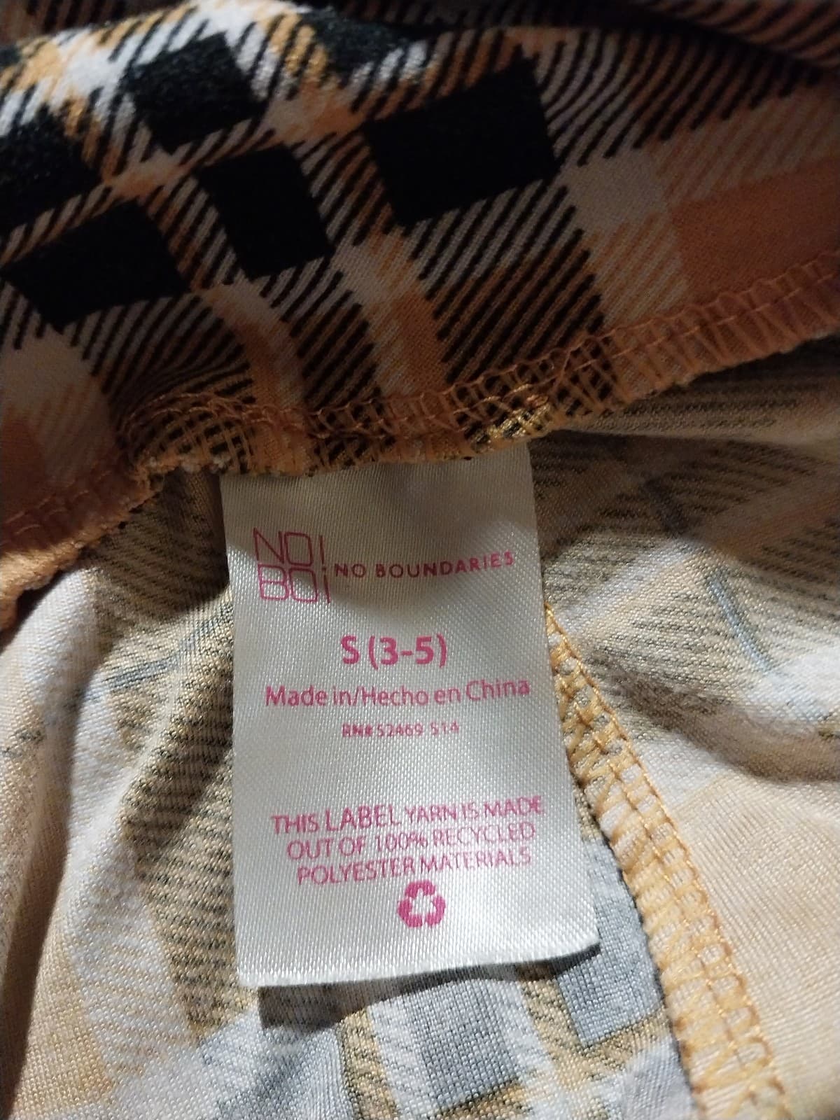 No Boundaries JR's Flare Leg Pull on Soft Pants Yellow Black Plaid - Thumbnail 3