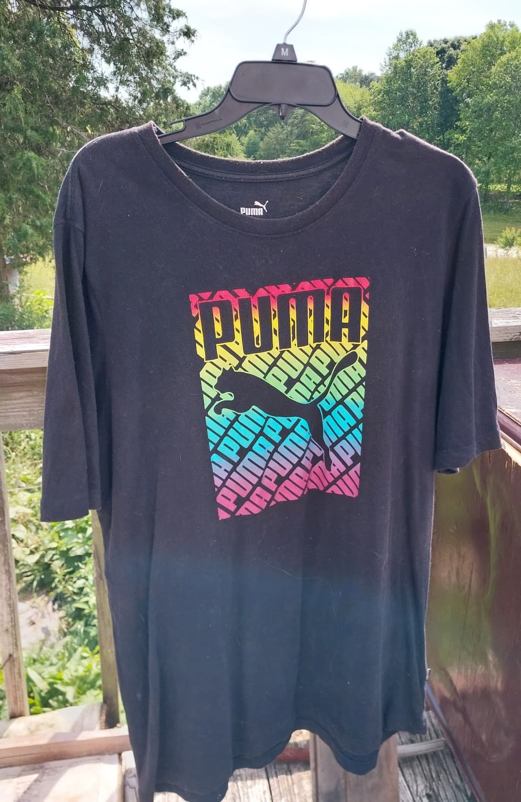 Puma Men's Black Short Sleeve With Design. Puma T-shirt Size XLT - Image 1