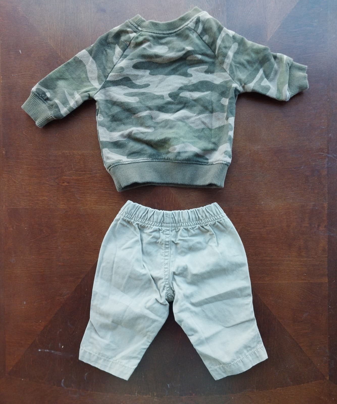Carter's, Camo "Handsome" Sweatshirt & Brown Pants. Size 3 Months - Thumbnail 2