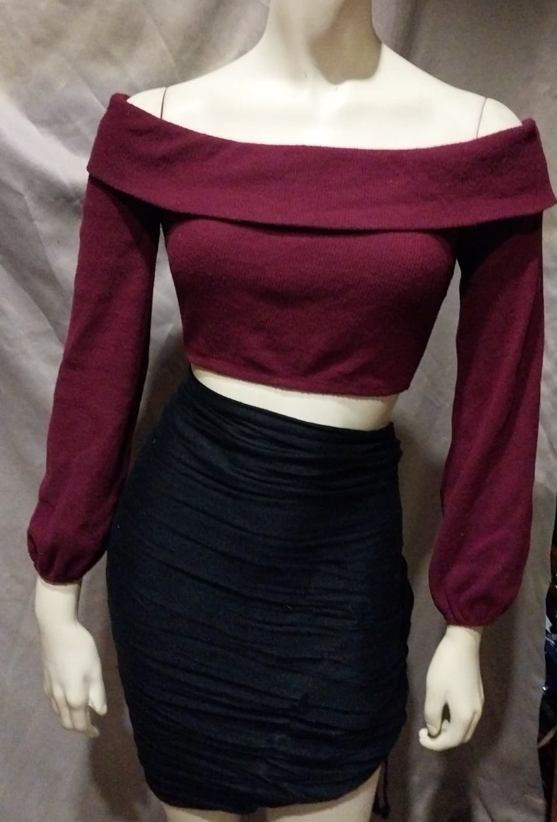 Fashion Nova Women's Fold Over Off Shoulder Crop Top - Thumbnail 2