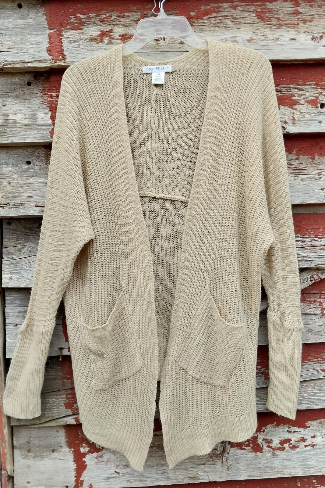 Say What Beige Cardigan. Size XS - Image 1