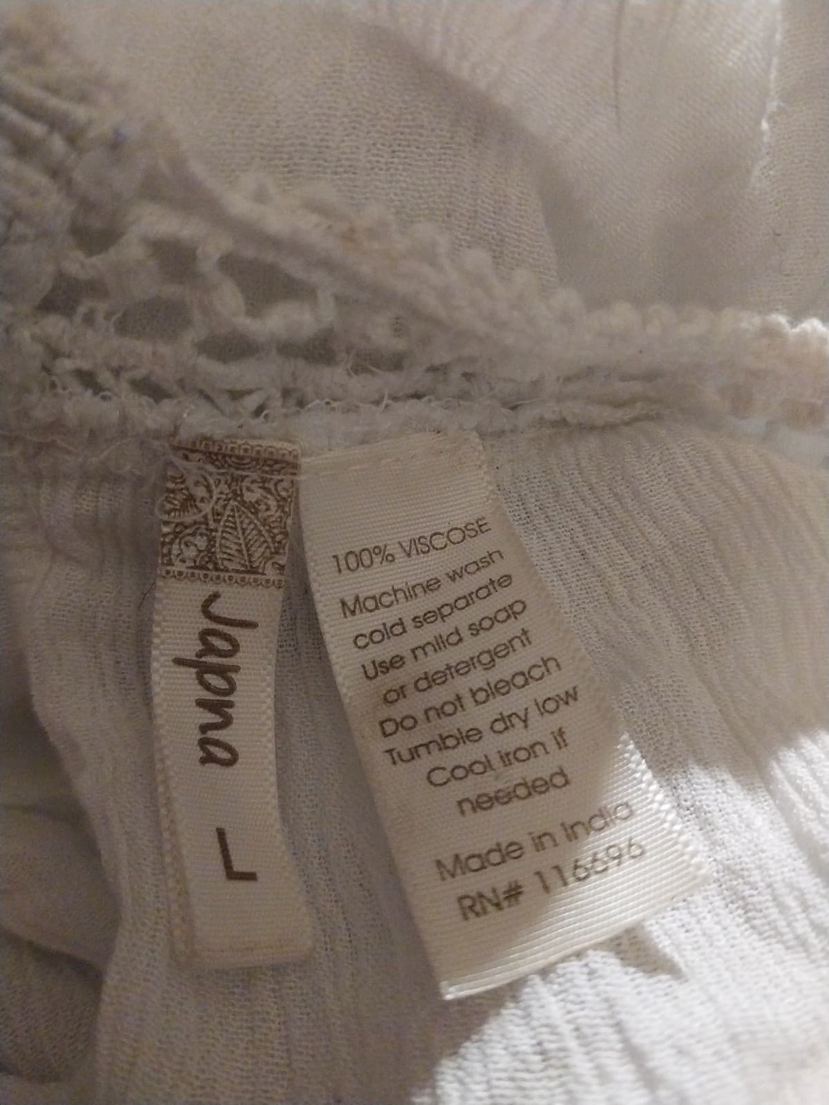 Japna Women's Sleeveless Top. Size Large - Thumbnail 3