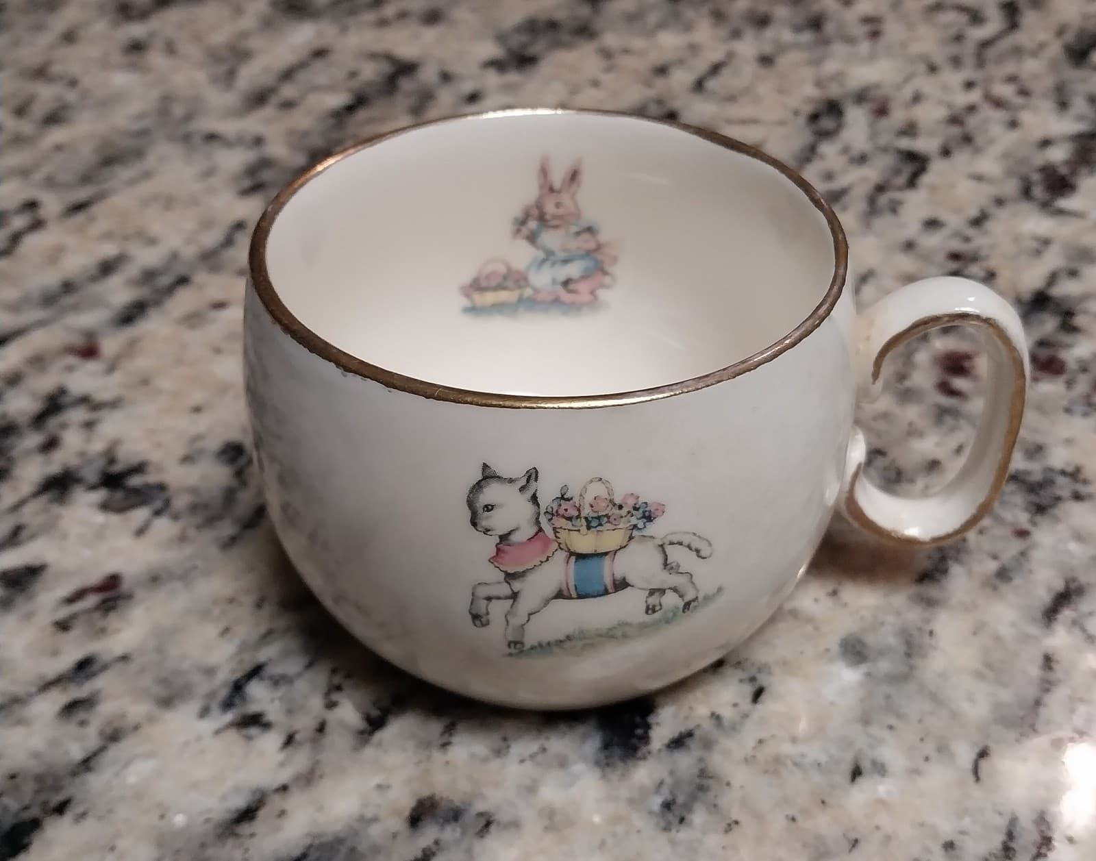 Cute Tea Cup With a Pony Design On the Front And A Rabbit Design On The Inside - Thumbnail 2