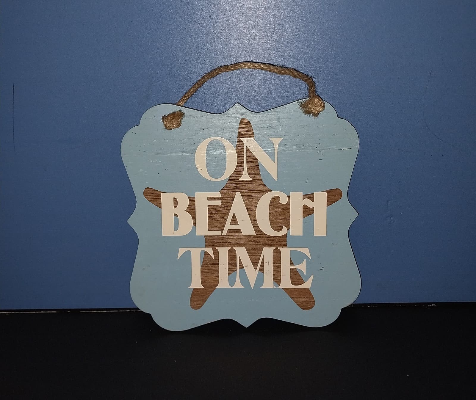 "On Beach Time". Wooden Plaque - Image 1