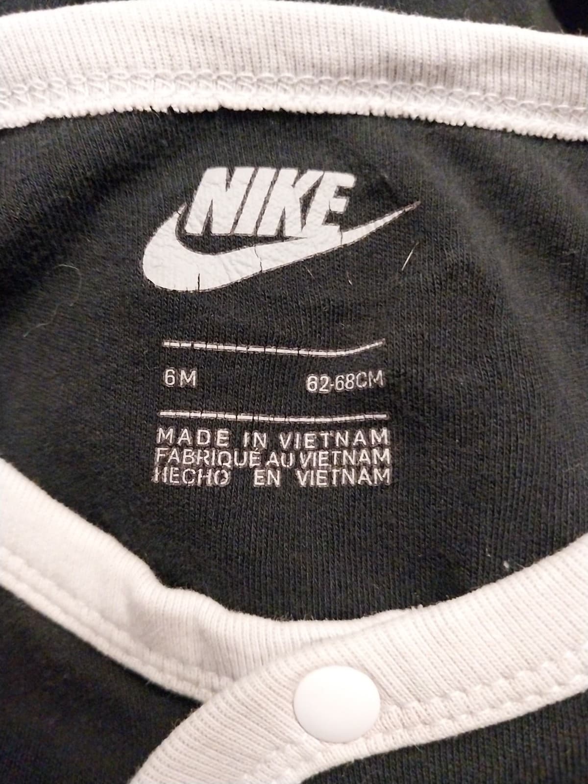 Nike Baby Boys Smiley Print Footed Coveralls Black Size 6 Months - Thumbnail 3