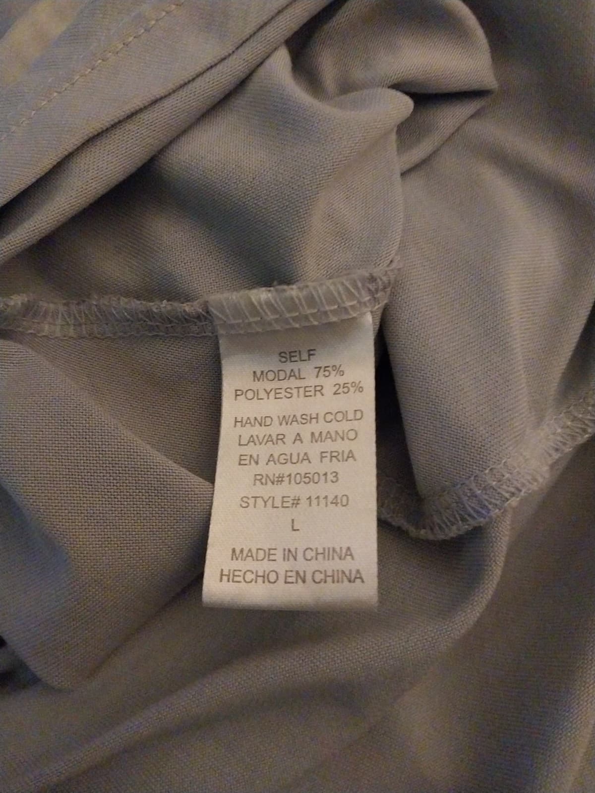 Ice Blue Sleeveless Top. Size Large - Thumbnail 3