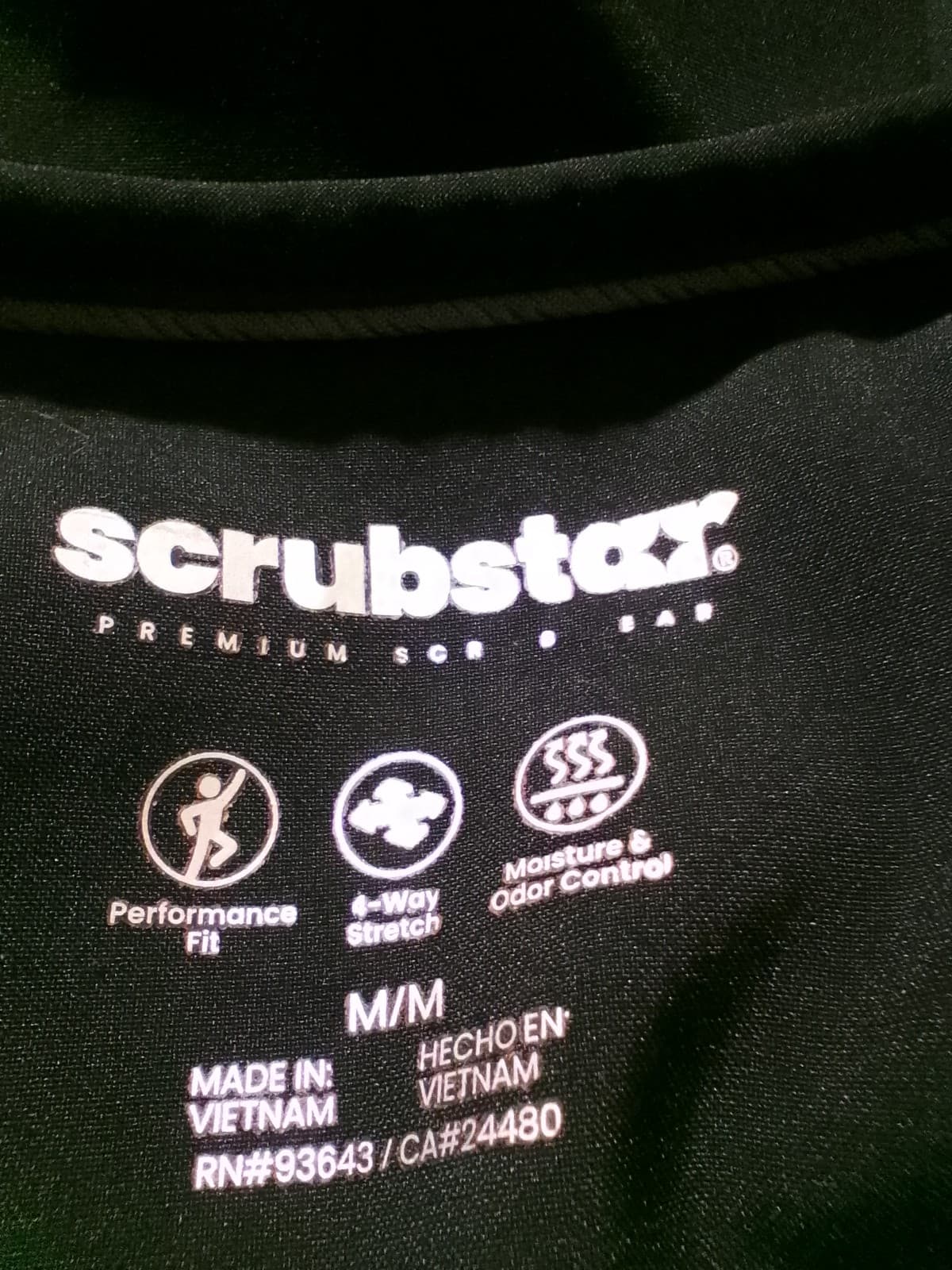 ScrubStar Black Short Sleeve Top. Size Medium - Thumbnail 2