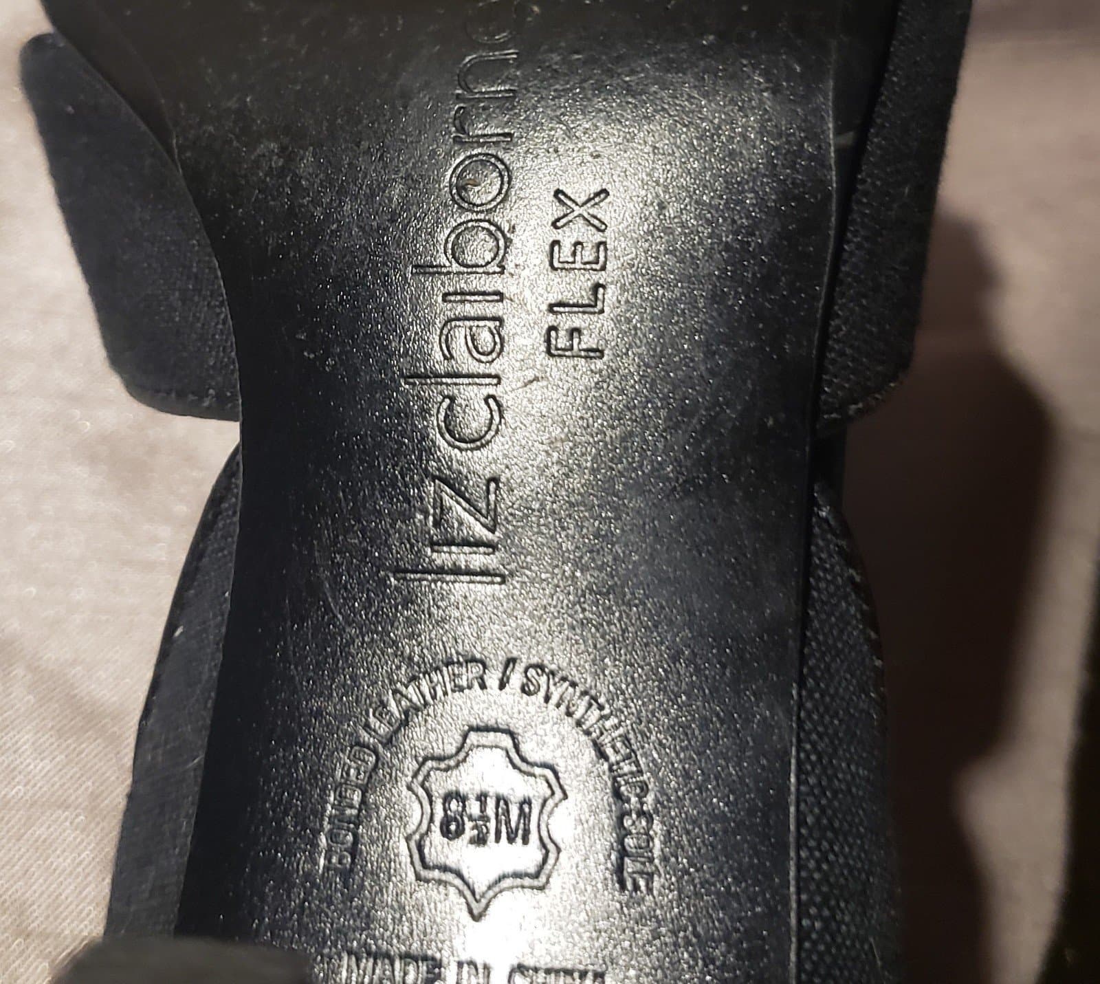 Liz Claiborne Flex Giselle Black Leather Open Toe Cutout Heels Shoes Size 8 - Thumbnail 4