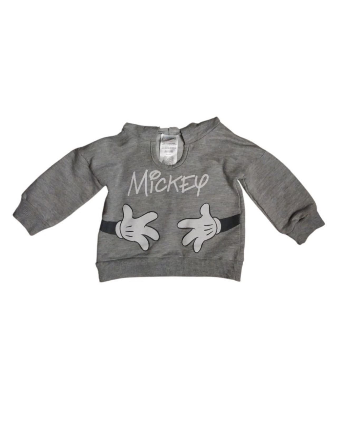 Disney Baby Grey Mickey Mouse Hands Hoodie. Size 6/9 Months - Thumbnail 4