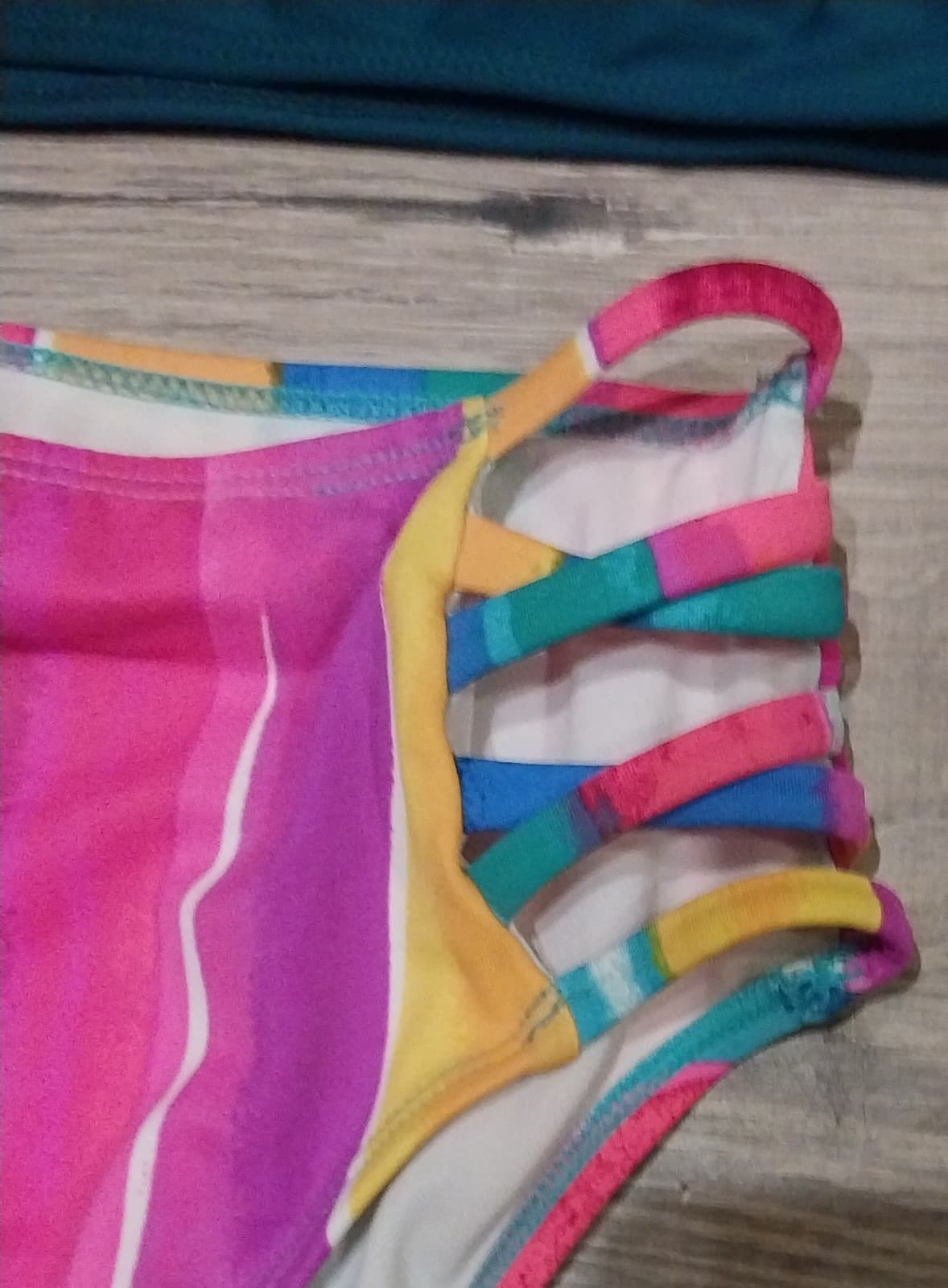 Xhilaration Top & Bottoms. Womens Size M Bikini Bottom High Leg High Waist Rainb - Thumbnail 2