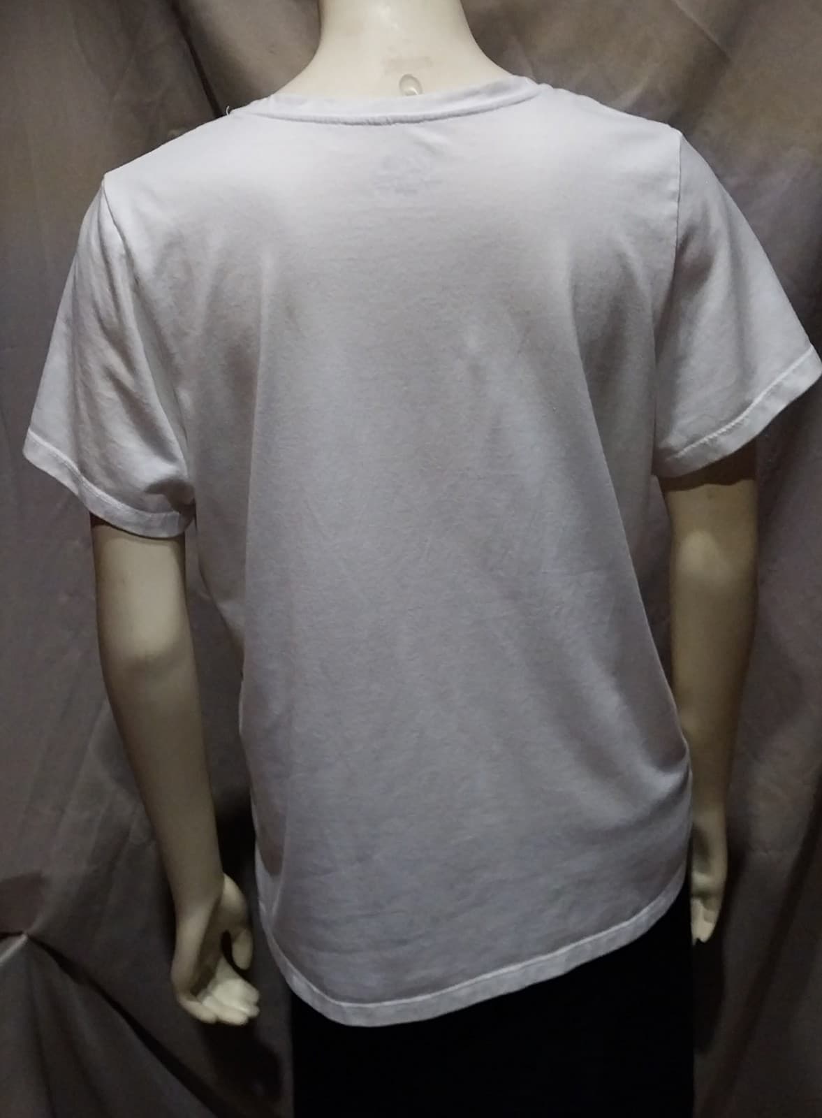 Time and Tru, Women’s White V Neck Shirt - Thumbnail 2