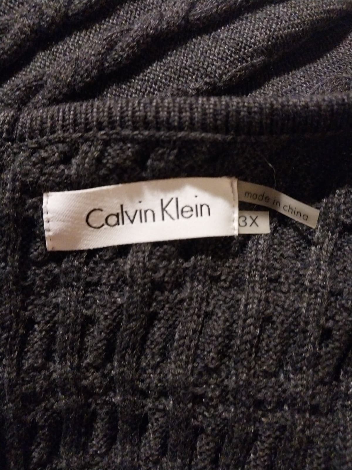 Calvin Klein Women's Dark Grey Sweater Dress - Thumbnail 3