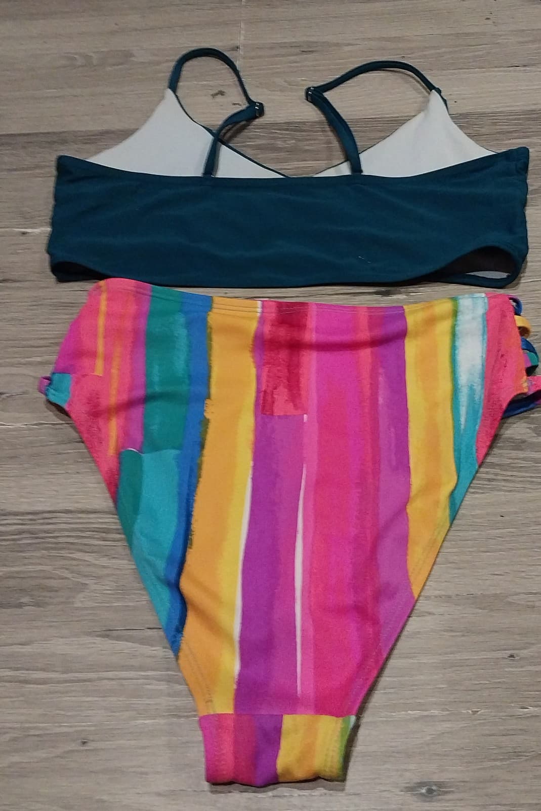 Xhilaration Top & Bottoms. Womens Size M Bikini Bottom High Leg High Waist Rainb - Thumbnail 5