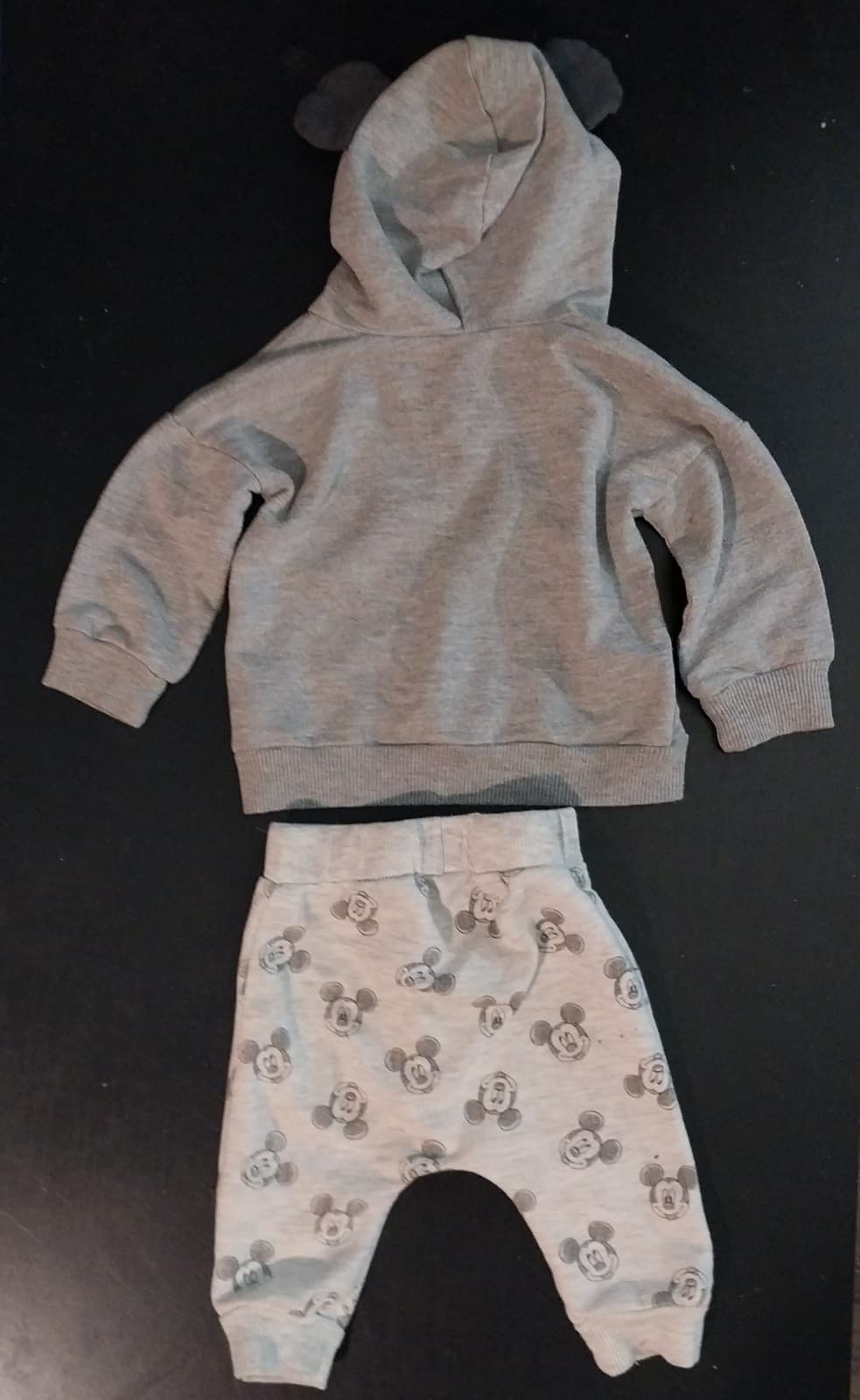 Disney Baby Grey Mickey Mouse Hands Hoodie. Size 6/9 Months - Thumbnail 2