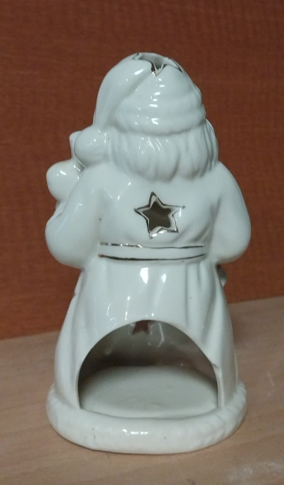 Ceramic Tea light Old World Santa Candle Holder - Thumbnail 2