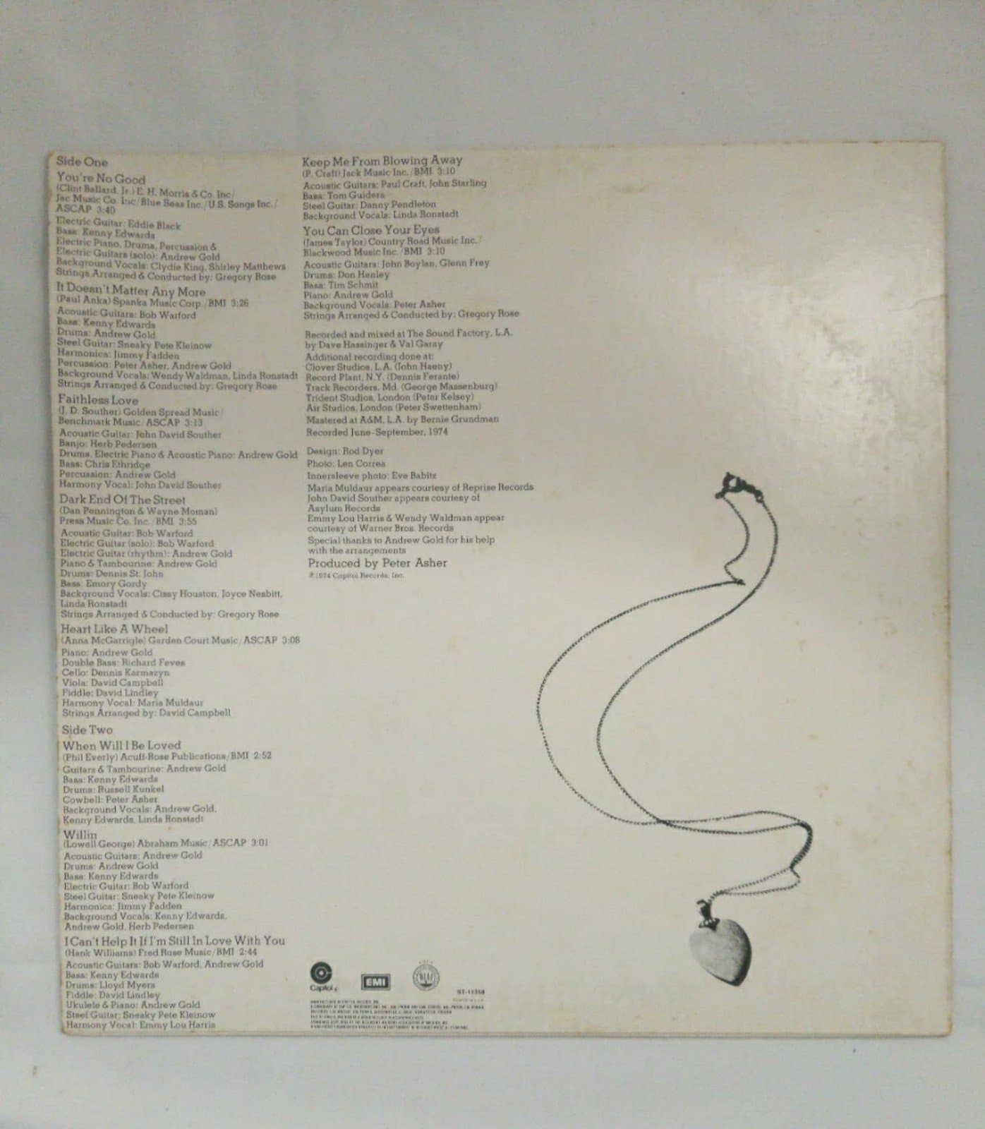 Linda Ronstadt: vinyl record Heart Like A Wheel - Thumbnail 2