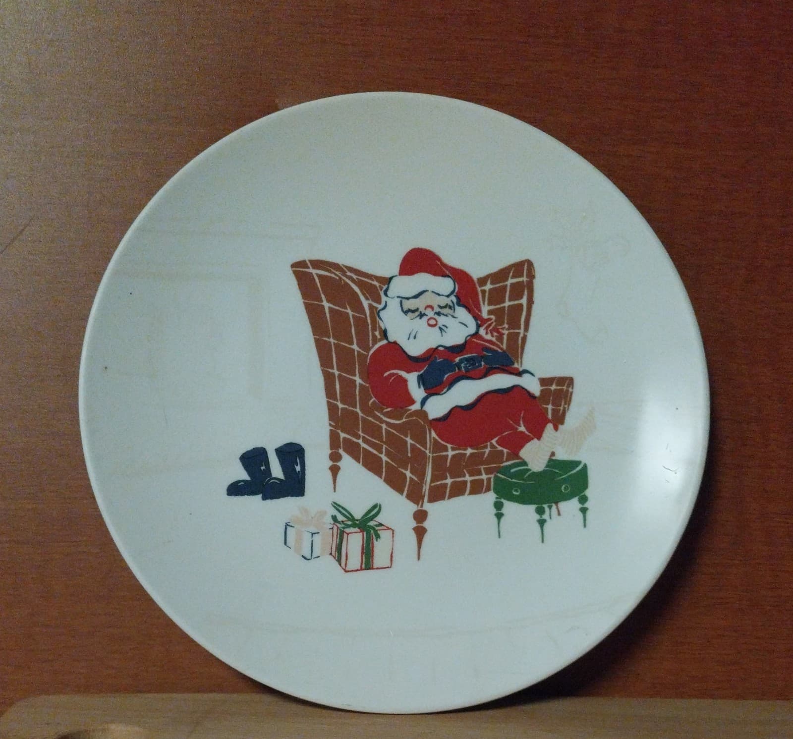 Threshold Stoneware Santa Claus Christmas Plate - Image 1