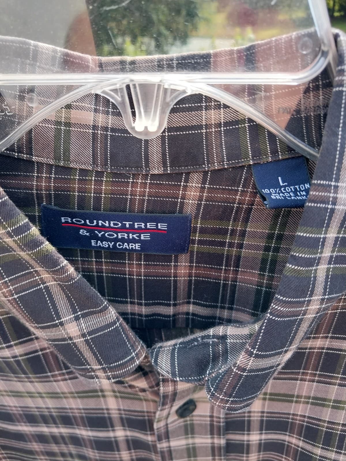 Roundtree & Yorke Big & Tall Non-Iron Twill Long Sleeve Large Plaid Sport Shirt - Thumbnail 2