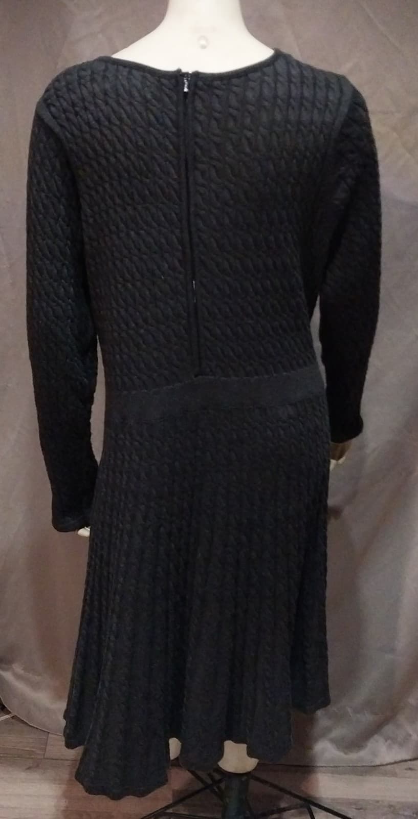 Calvin Klein Women's Dark Grey Sweater Dress - Thumbnail 2