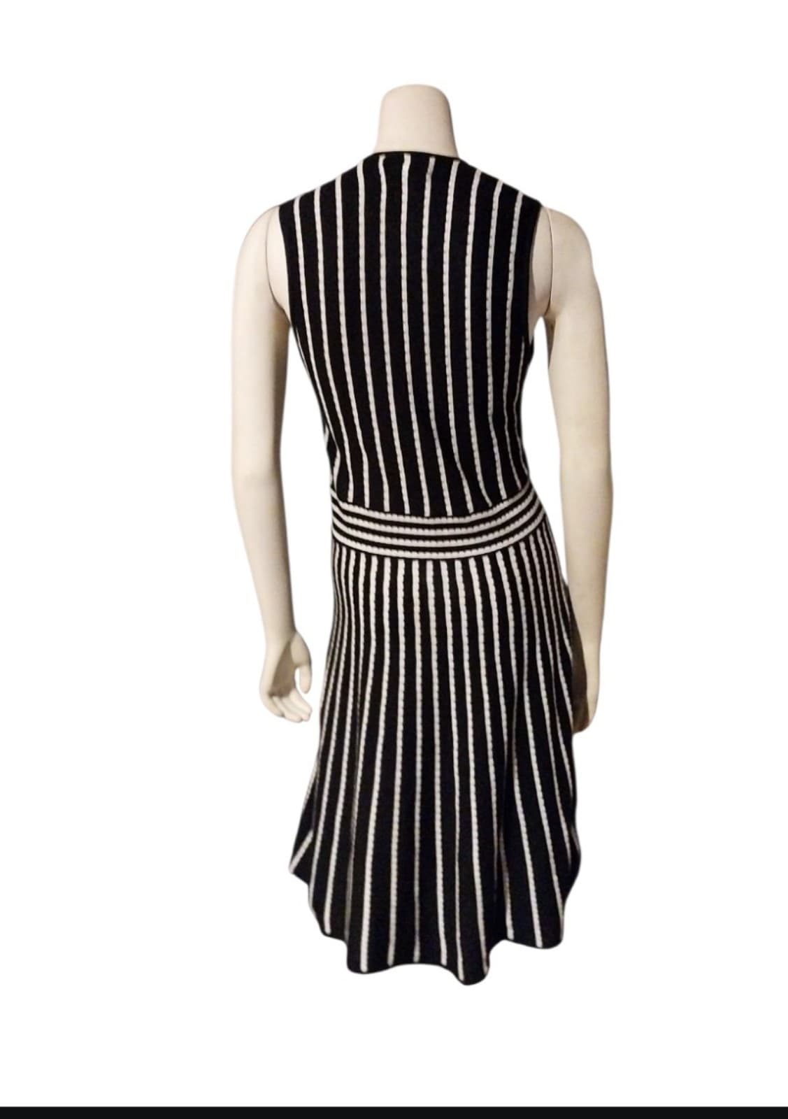 Calvin Klein Knee Length Faux Wrap Striped Sleeveless Dress Size Medium - Thumbnail 3