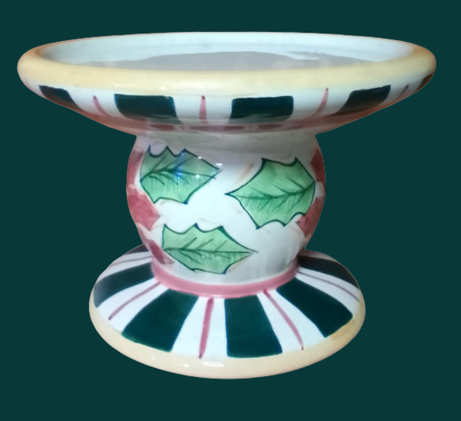 8" Diameter Christmas Pedestal Cake Stand - Image 1