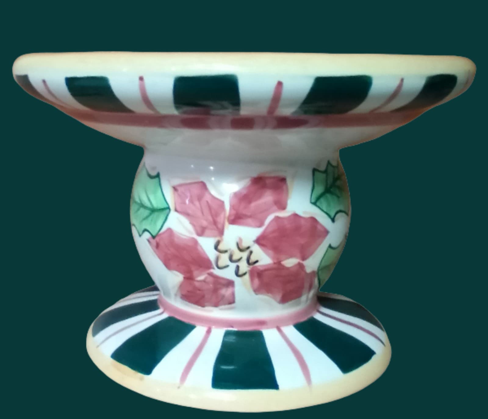 8" Diameter Christmas Pedestal Cake Stand - Thumbnail 2