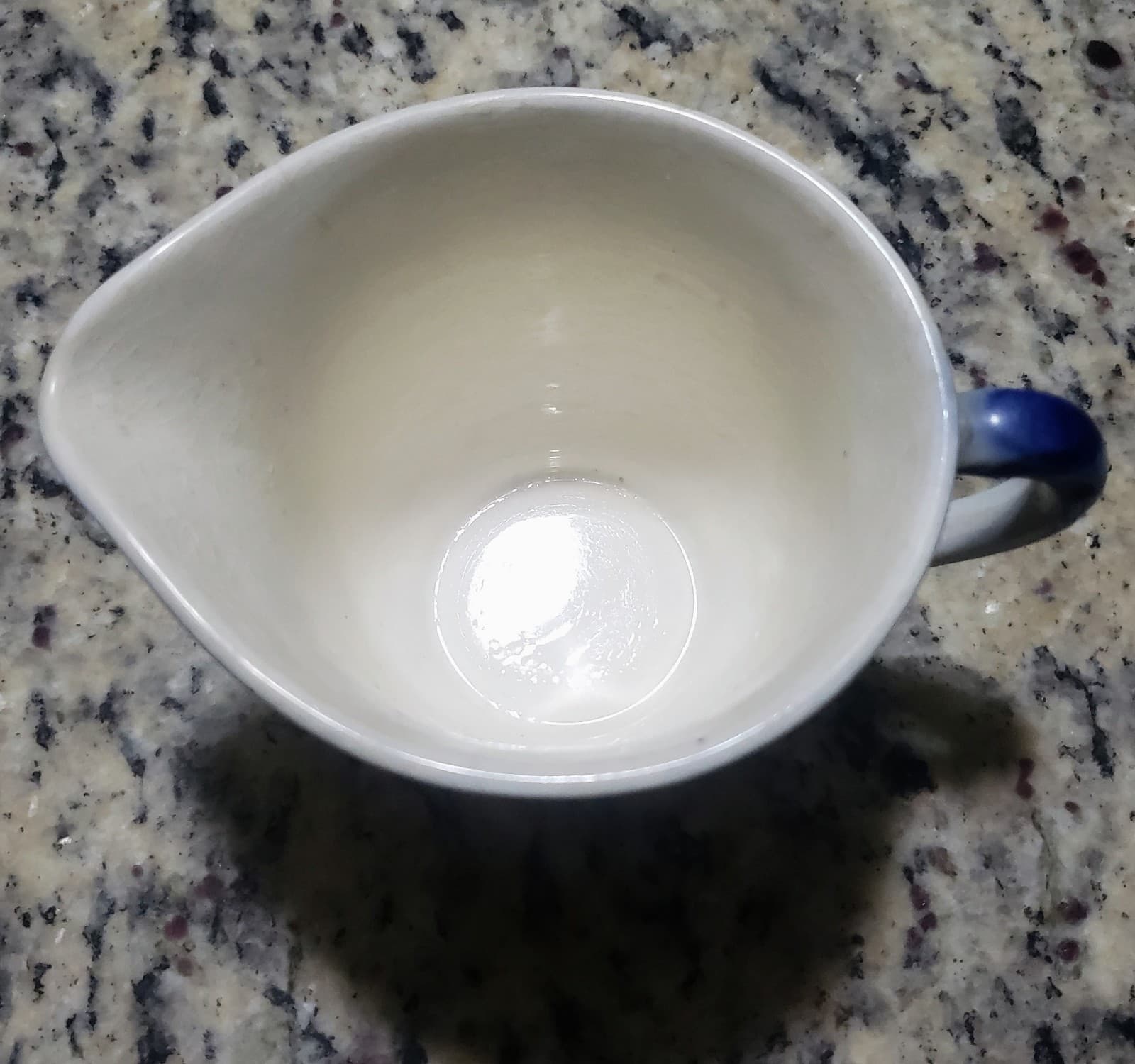 French Saxon Cream Pitcher -Flow Blue with 22kt. Gold accent - Thumbnail 3