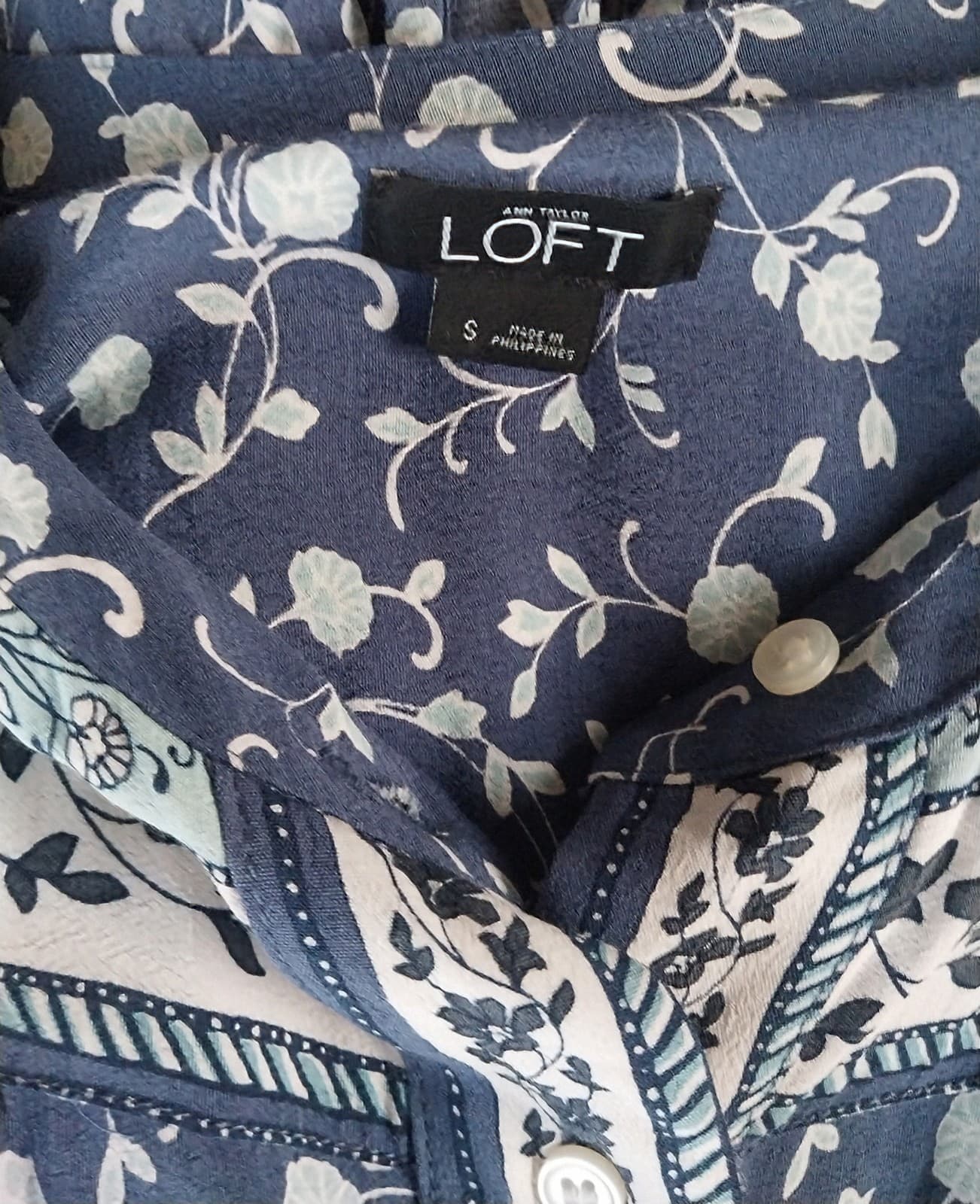 Ann Taylor LOFT Women's Shorts Romper Roll up long sleeve Delft Blue Size Small - Thumbnail 3