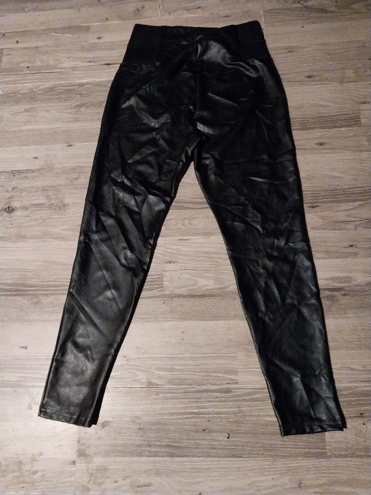 A New Day WOMEN'S SIZE M BLACK FAUX LEATHER LEGGINGS - Thumbnail 2