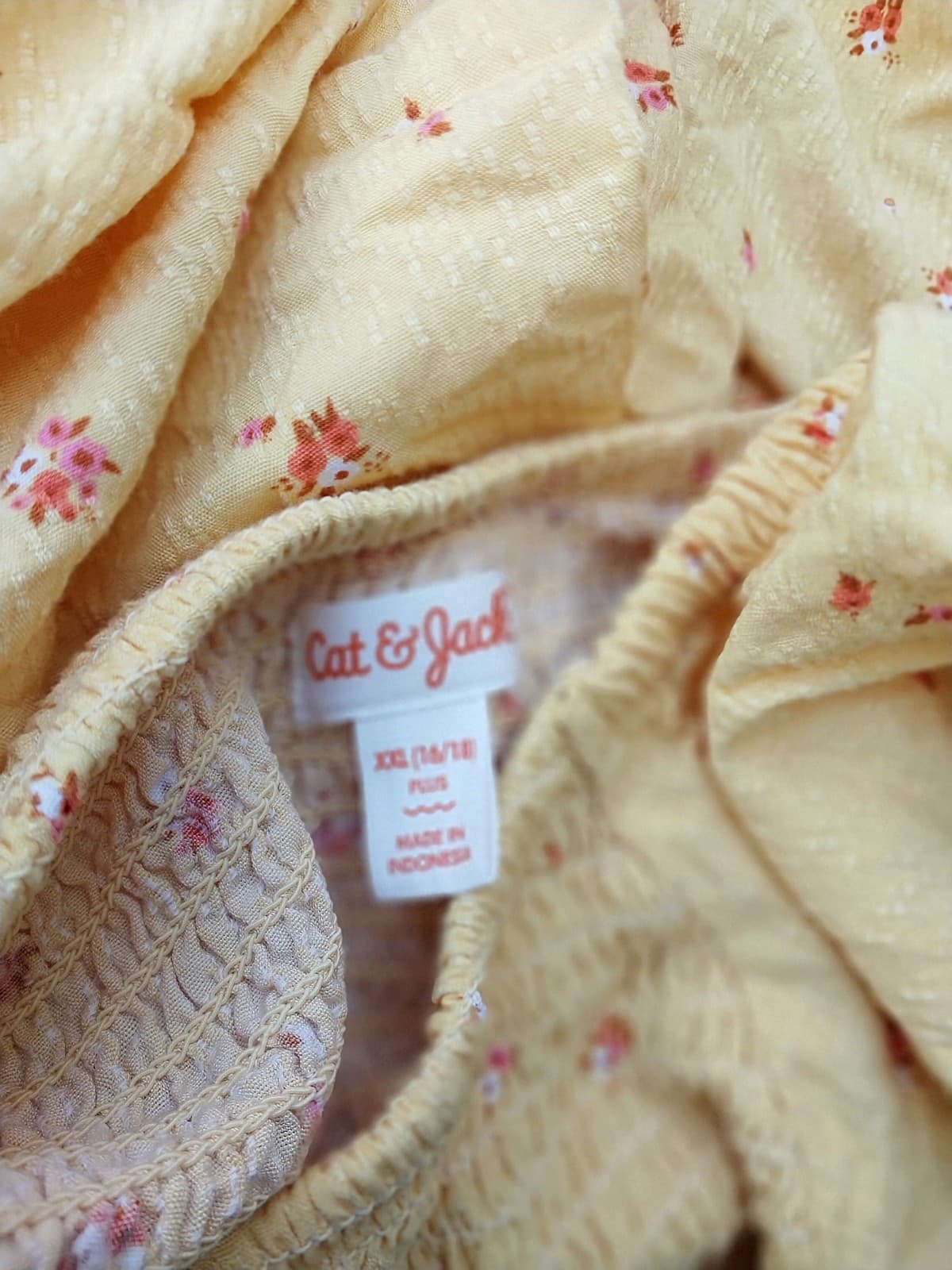 Cat & Jack Floral Dress. Girls Size 14-16 Plus. Yellow Flutter Sleeve - Thumbnail 4