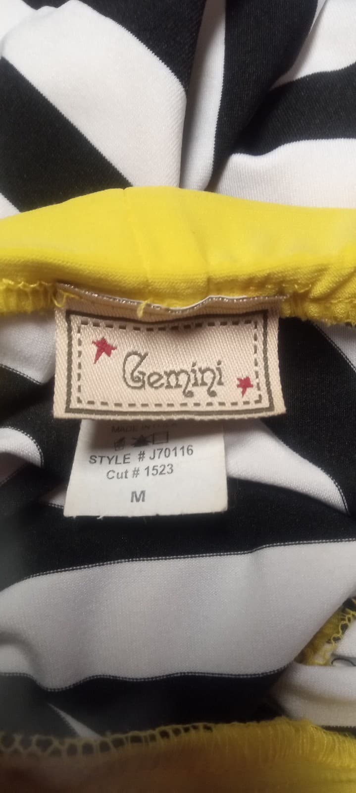 Gemini strapless dress | Vintage Cocktail dress with straps trimmed in yellow - Thumbnail 4