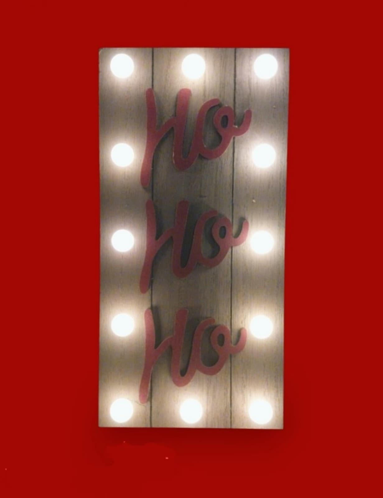 Ho Ho Ho Light-Up Christmas Display Sign. 11.5"x11.5", Holiday Decor - Thumbnail 2