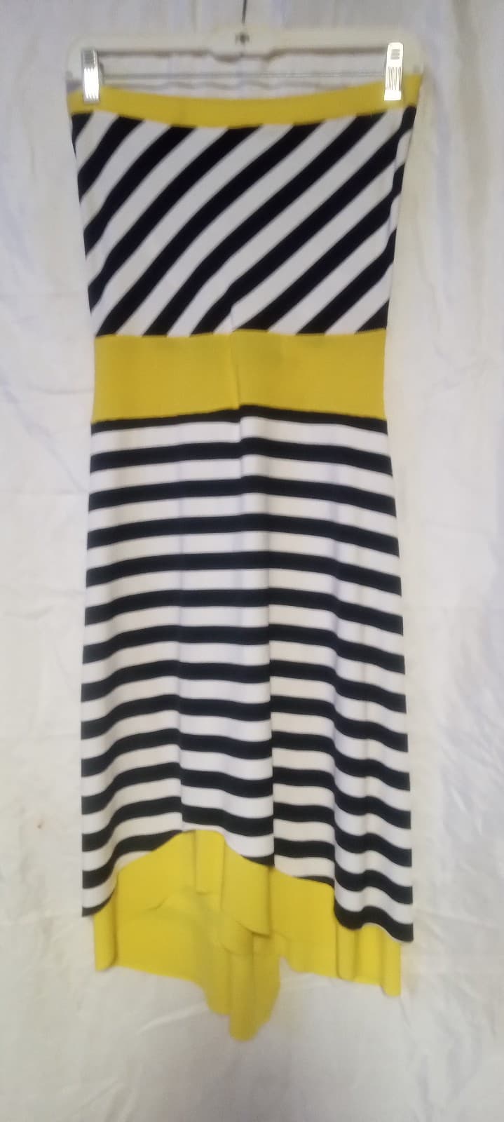 Gemini strapless dress | Vintage Cocktail dress with straps trimmed in yellow - Thumbnail 3