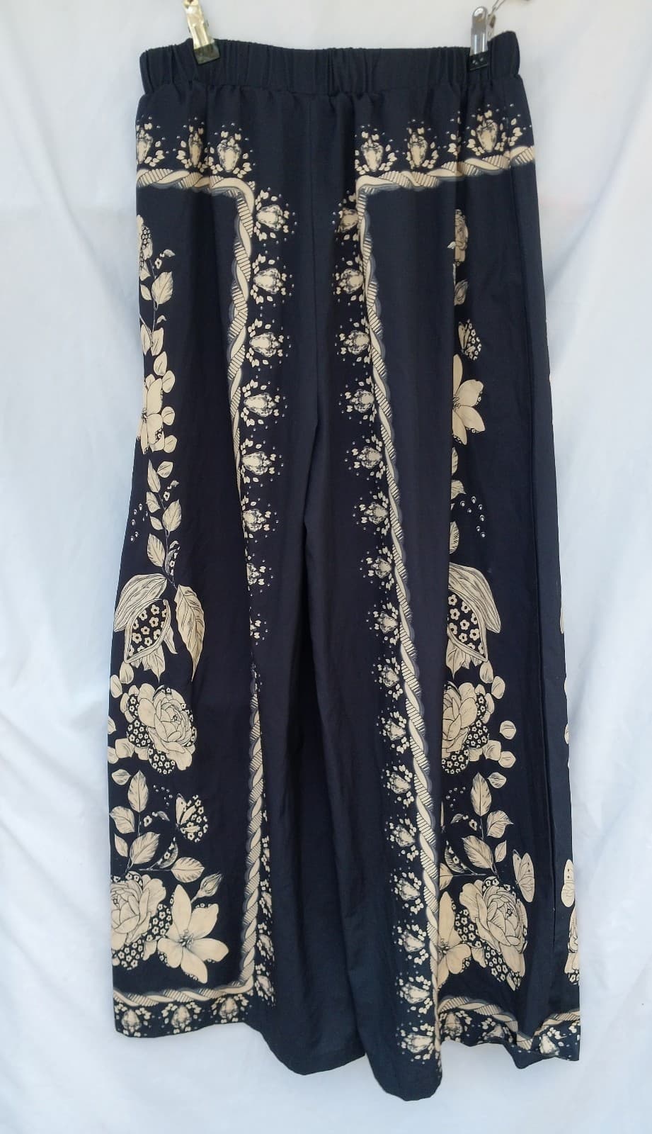 2 Shein Women's Tropical Print Wide Leg Trousers & Black Pants With Wide Legs - Thumbnail 3