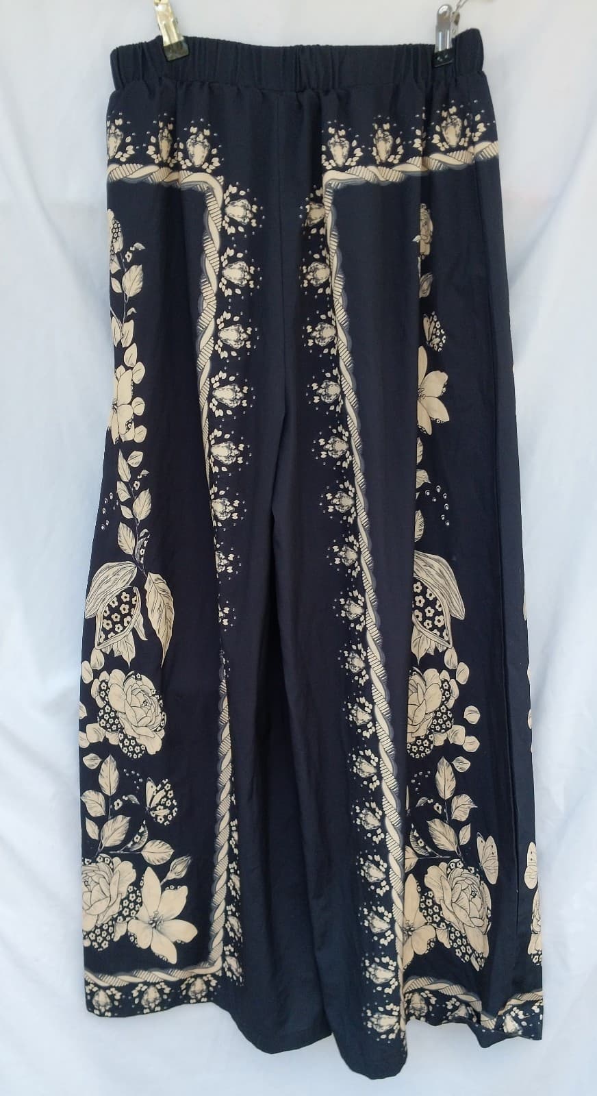 2 Shein Women's Tropical Print Wide Leg Trousers & Black Pants With Wide Legs - Thumbnail 4