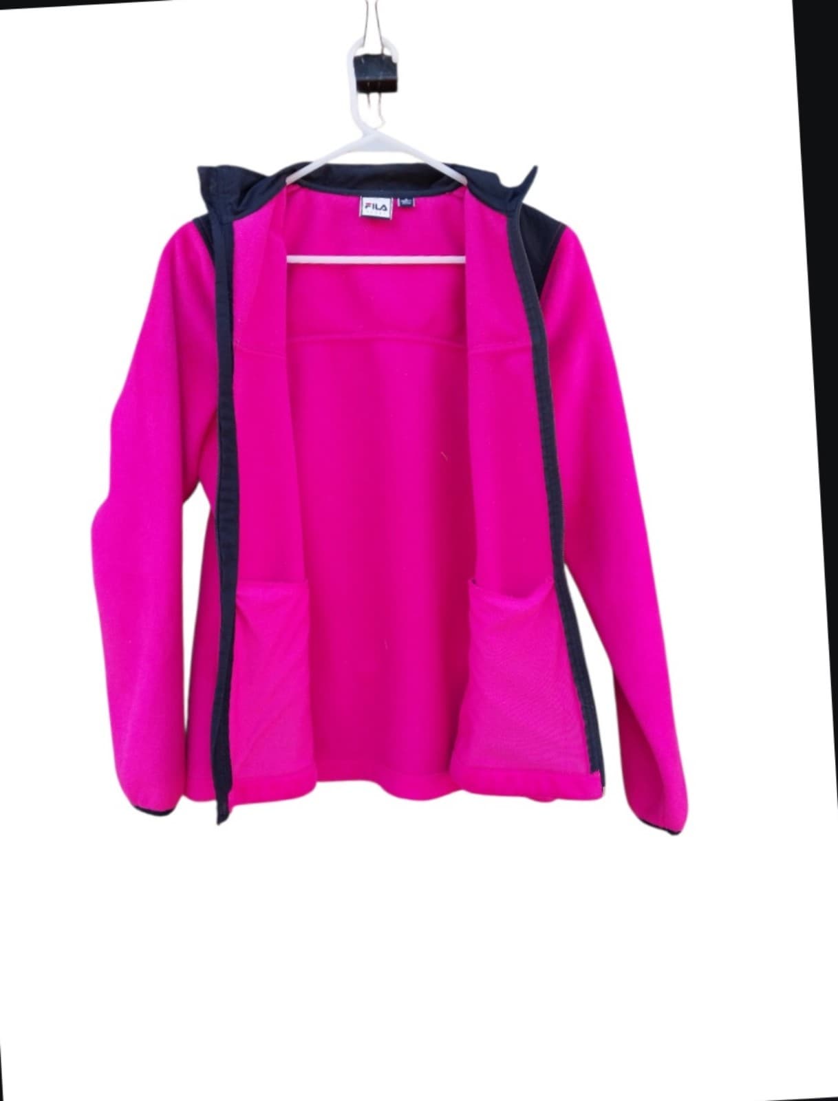 FILA Womens Pink Full Zip Stand Collar Pocket Fleece Athletic Jacket - Thumbnail 3