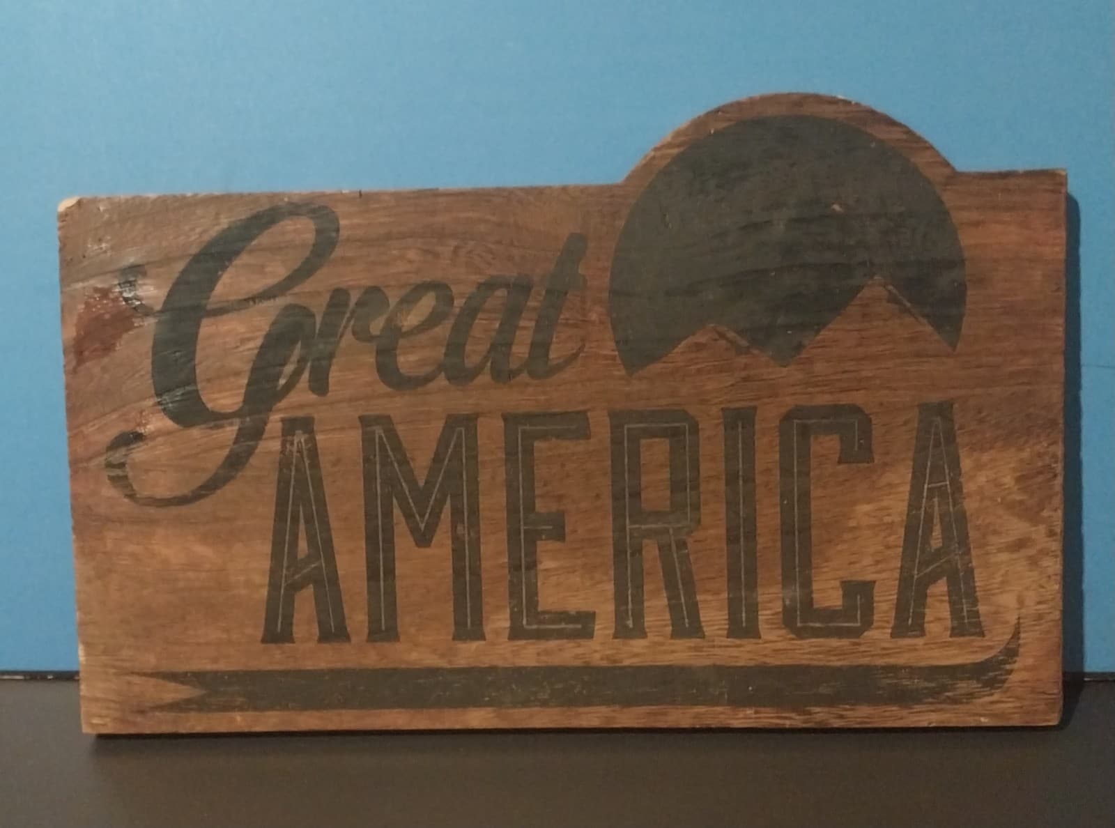 "Great America" Engraved Wooden Plaque. Size 9" x 13" - Image 1