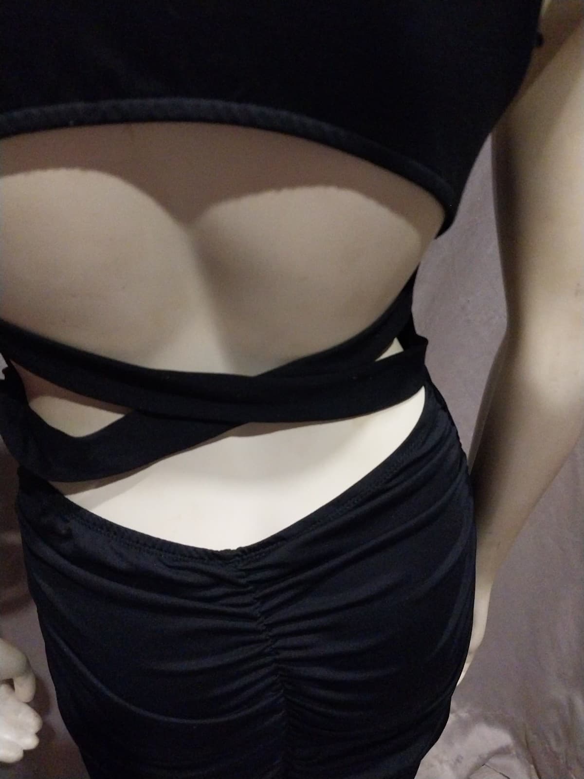 Shein Drawstring Side Cut Out Twist Back Tank Dress. Size Large - Thumbnail 3