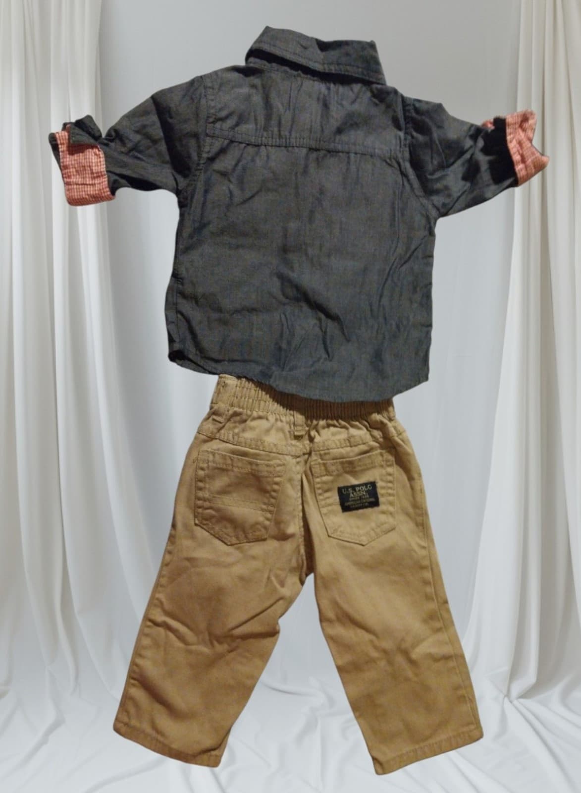 US Polo Assn. Buttons up long sleeve shirt with pants - Thumbnail 2