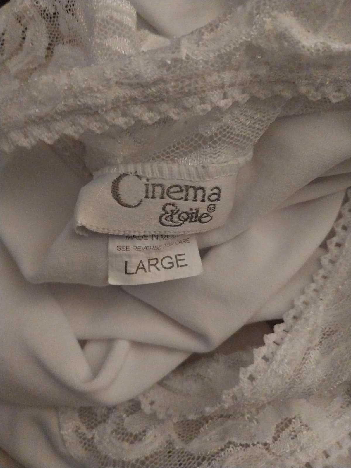 Cinema Exoile Vintage White Lace Tank Top. Size Large - Thumbnail 3