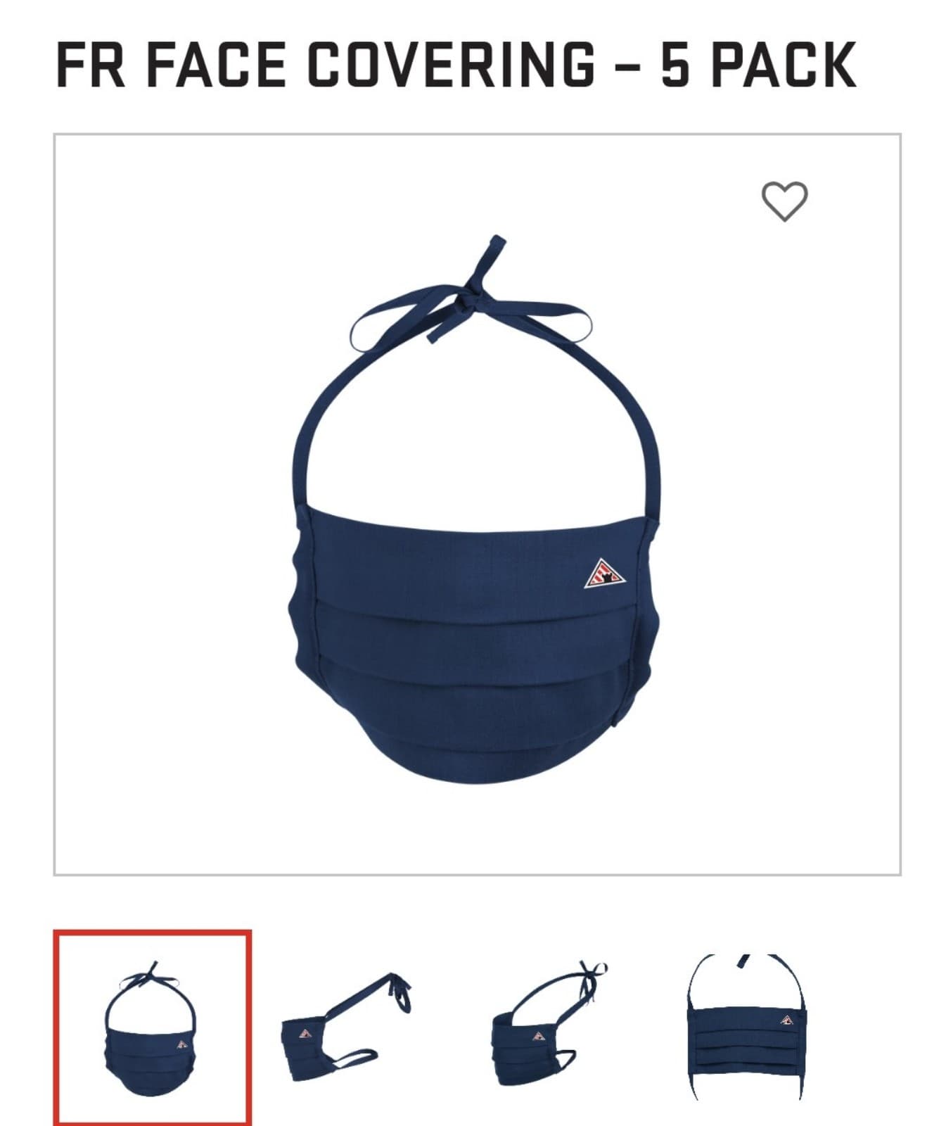 9 Packs of Bulwark Flame Resistant Face Covering Masks– Each Pack Has 5 Masks. - Image 1