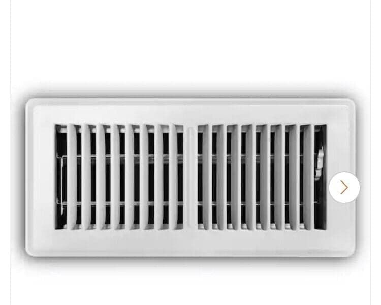 Everblt 4 in. x 10 in. 2-Way Steel Floor Register in White, Smoothglide Damper - Image 1