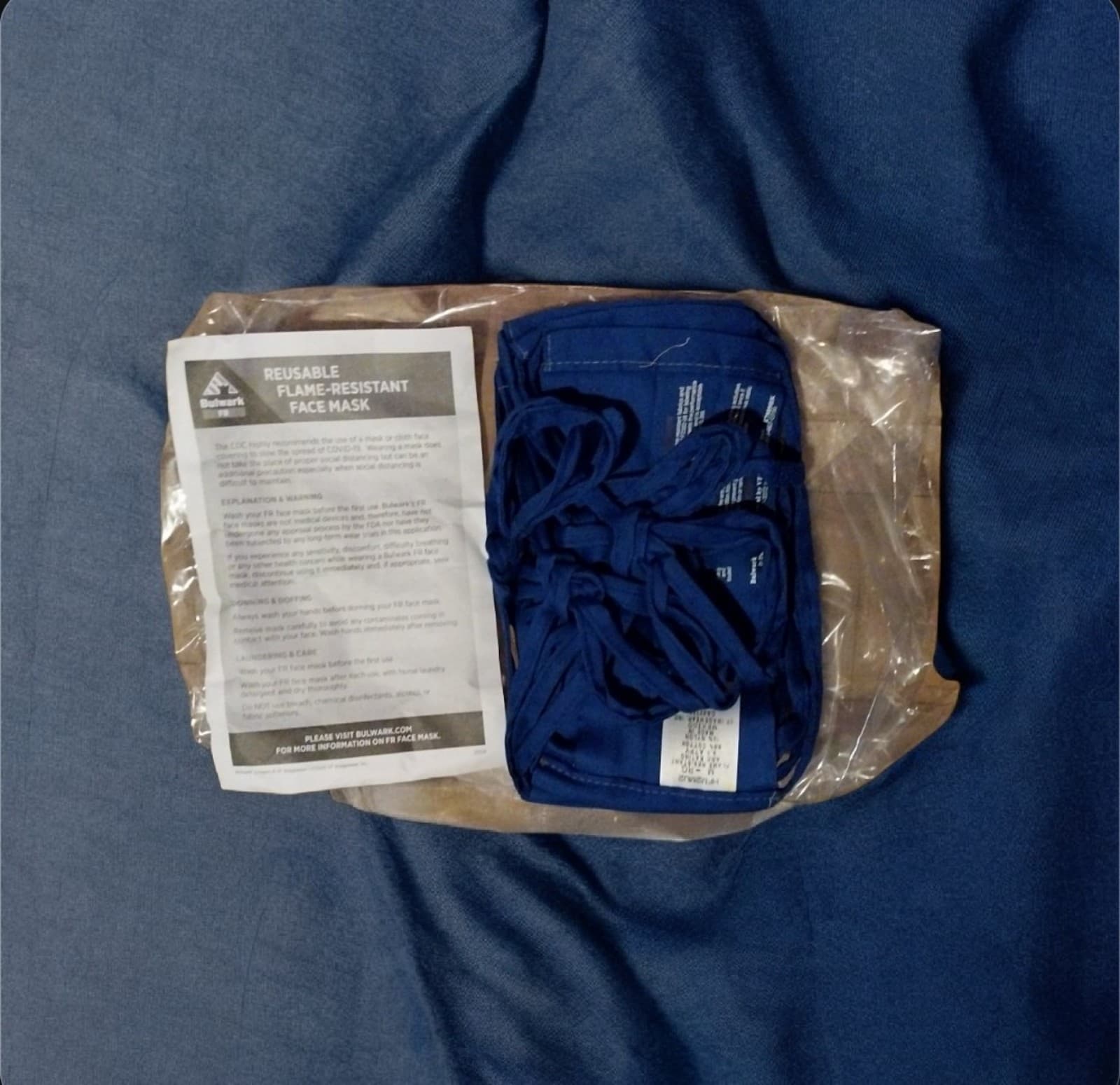 9 Packs of Bulwark Flame Resistant Face Covering Masks– Each Pack Has 5 Masks. - Thumbnail 6