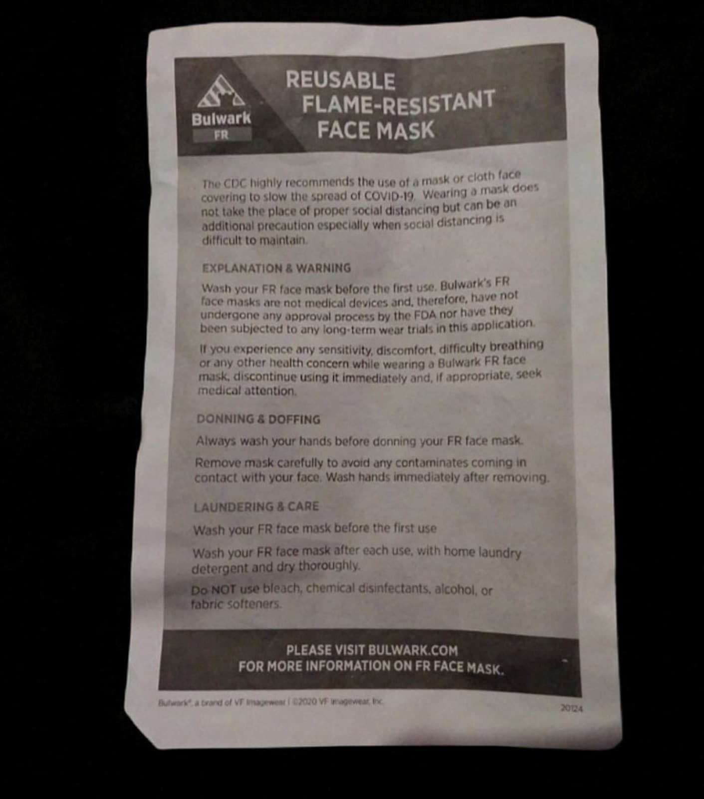 9 Packs of Bulwark Flame Resistant Face Covering Masks– Each Pack Has 5 Masks. - Thumbnail 7