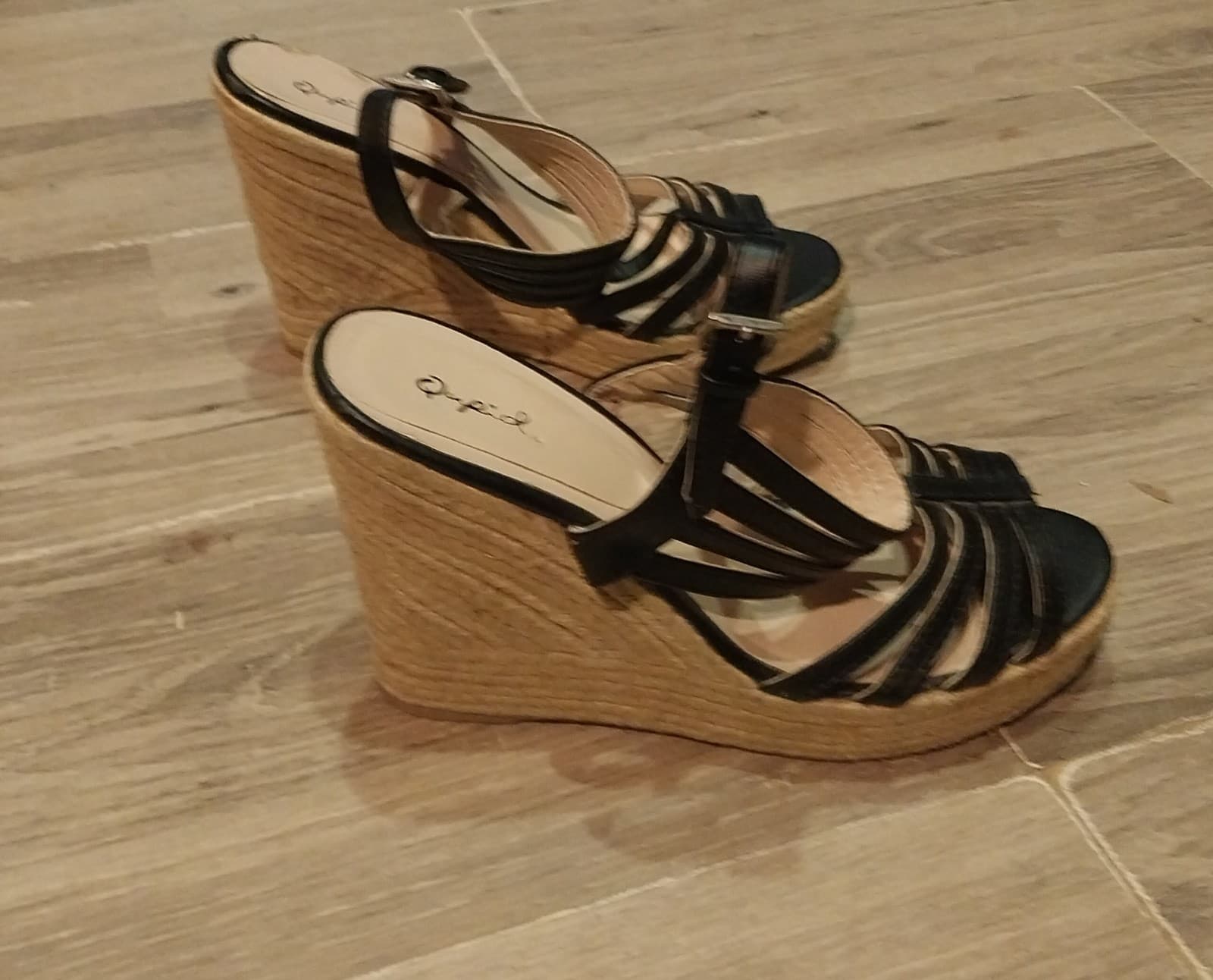 Black With Beige Wedges. Size 8 - Thumbnail 2