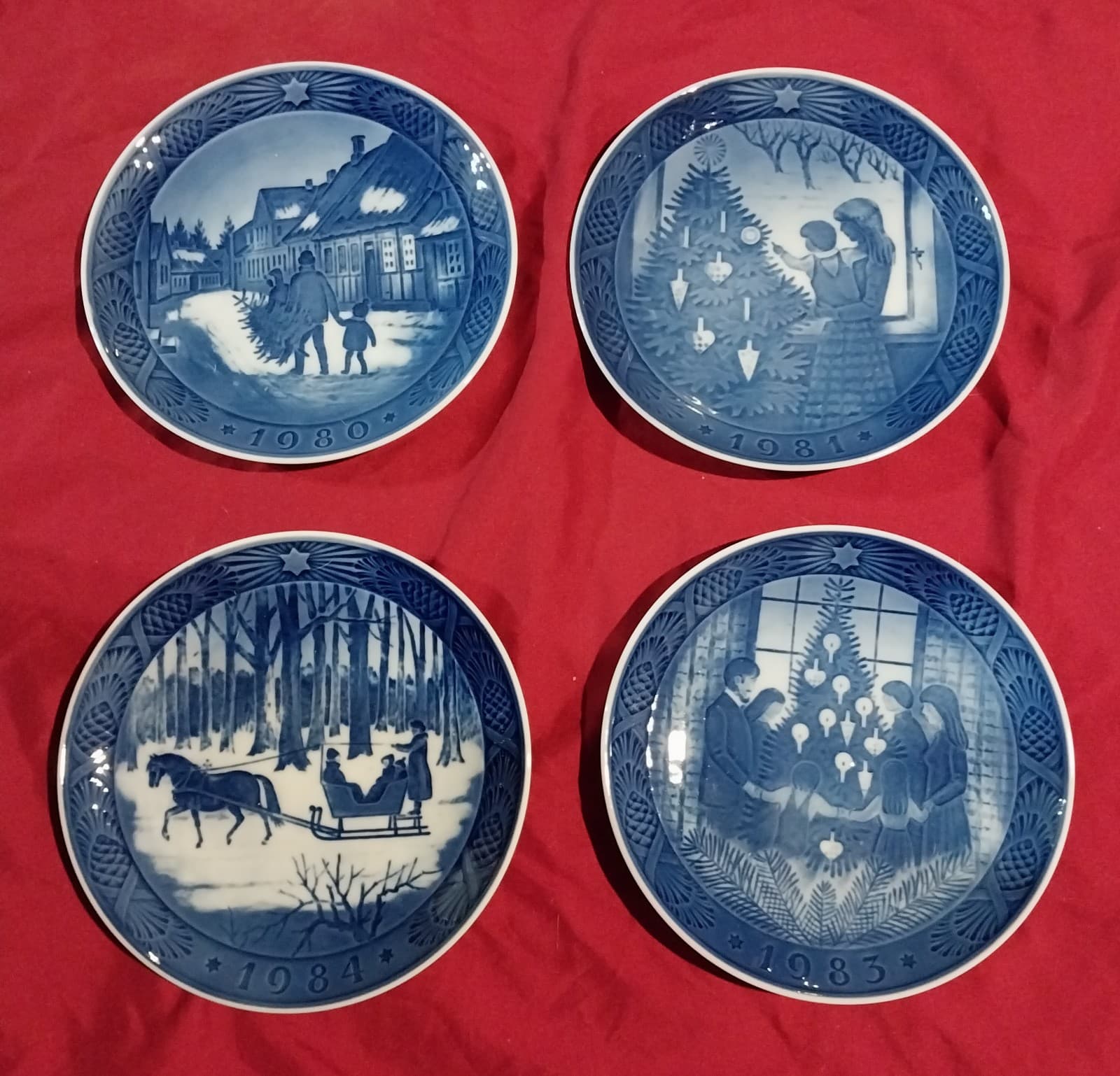 4 Royal Copenhagen Christmas Plates. Years Are 1980, 1981, 1983 & 1984. - Image 1