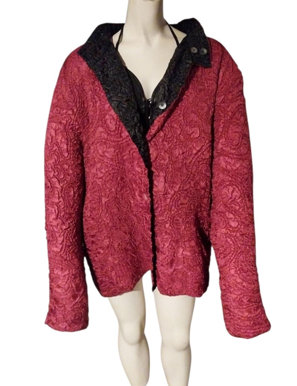 Carole Little. Reversal black & red jacket. Size 2X - Image 1